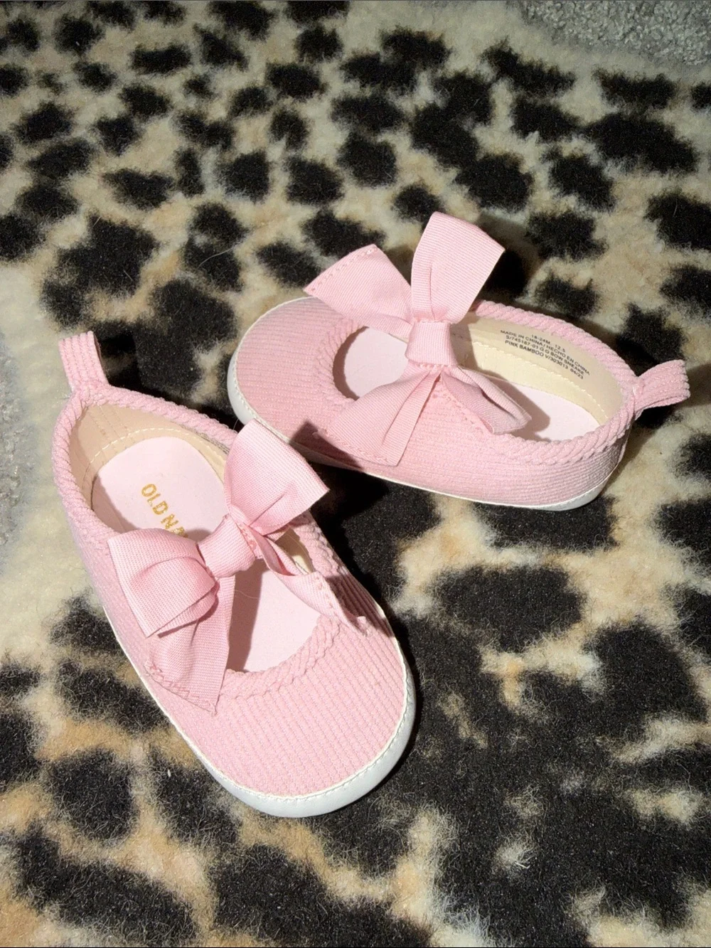 Old Navy Baby Girls Pink Bow Slip-On Canvas Shoes